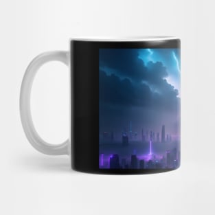 Futuristic city with beautiful sky landscape Mug